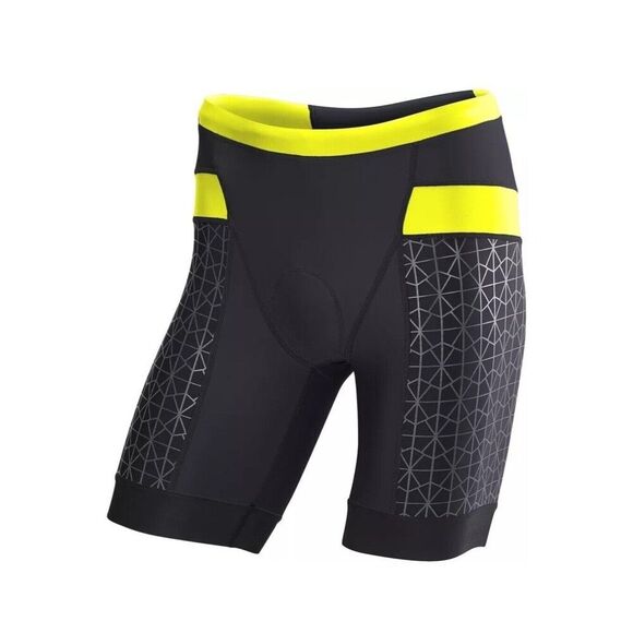 TYR Female Women's 8" Competitor Tri Short RECFO6A Black Lime, Size L - Picture 2 of 5